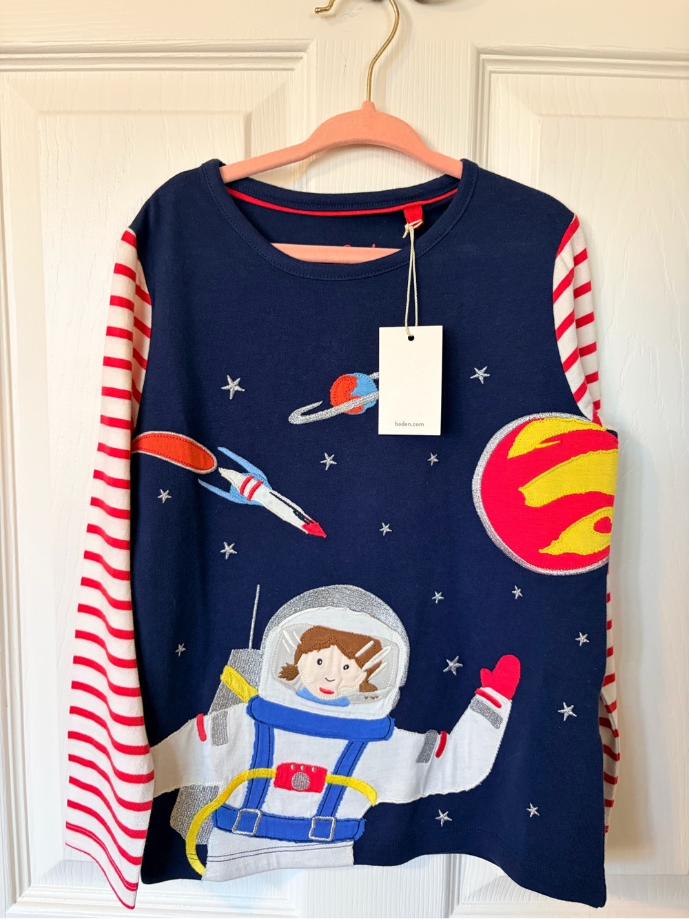 MB Kids Space Astronaut Graphic Top - Navy with Red & White